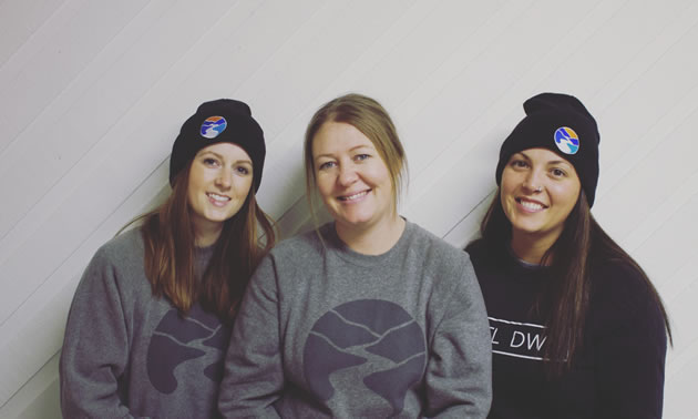 The faces behind Kettle Down, a niche clothing line in Grand Forks, B.C. From left to right: Meagan Savaia, Stacey Smith & Hannah Baker. 