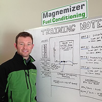 Photo Shane Stewart, owner of Kimberley-based Magnemizer Fuel Conditioning Inc.