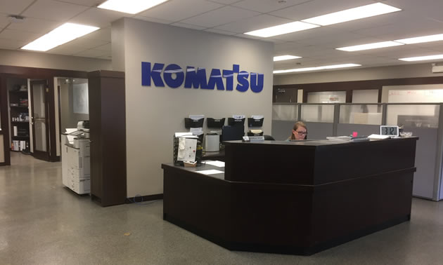 Spacious new offices for the Komatsu staff. 