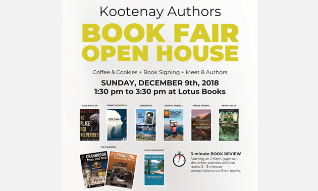 Poster for the Kootenay Authors Book Fair