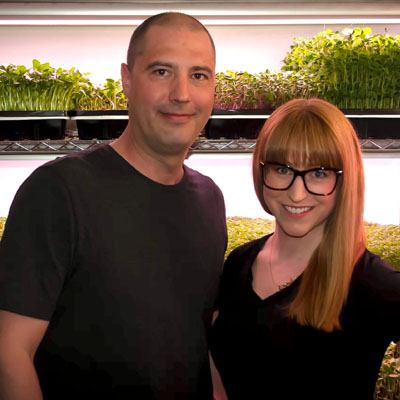 Erin Robertson and Dennis Lavoie are the owners of Kootenay Microgreens, an urban farm in Cranbrook that specializes in growing and selling microgreens.