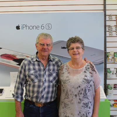 Irvin and Evelyn Sobry pose inside their store, Lectric Avenue Electronics.