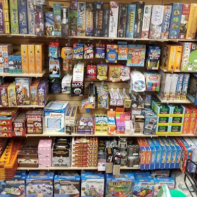 Display of card and board games. 