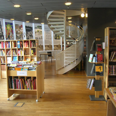 Interior of a library. 