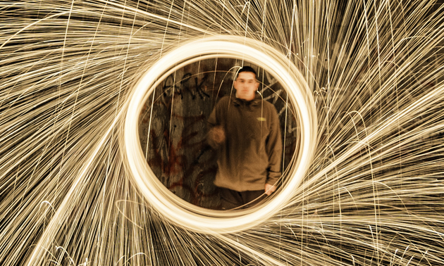 Photo from Lit Photo/Video Creston, B.C., of a light effect with steel wool over the camera lens.