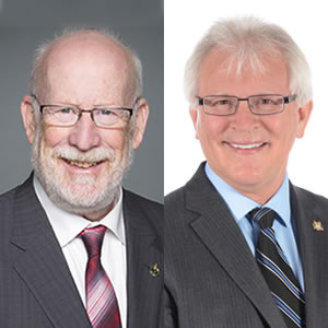 (L) MP Richard Cannings (South Okanagan-West Kootenay) and MP Wayne Stetski (Kootenay-Columbia)