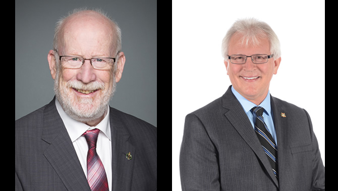 (L) MP Richard Cannings (South Okanagan-West Kootenay) and MP Wayne Stetski (Kootenay-Columbia)