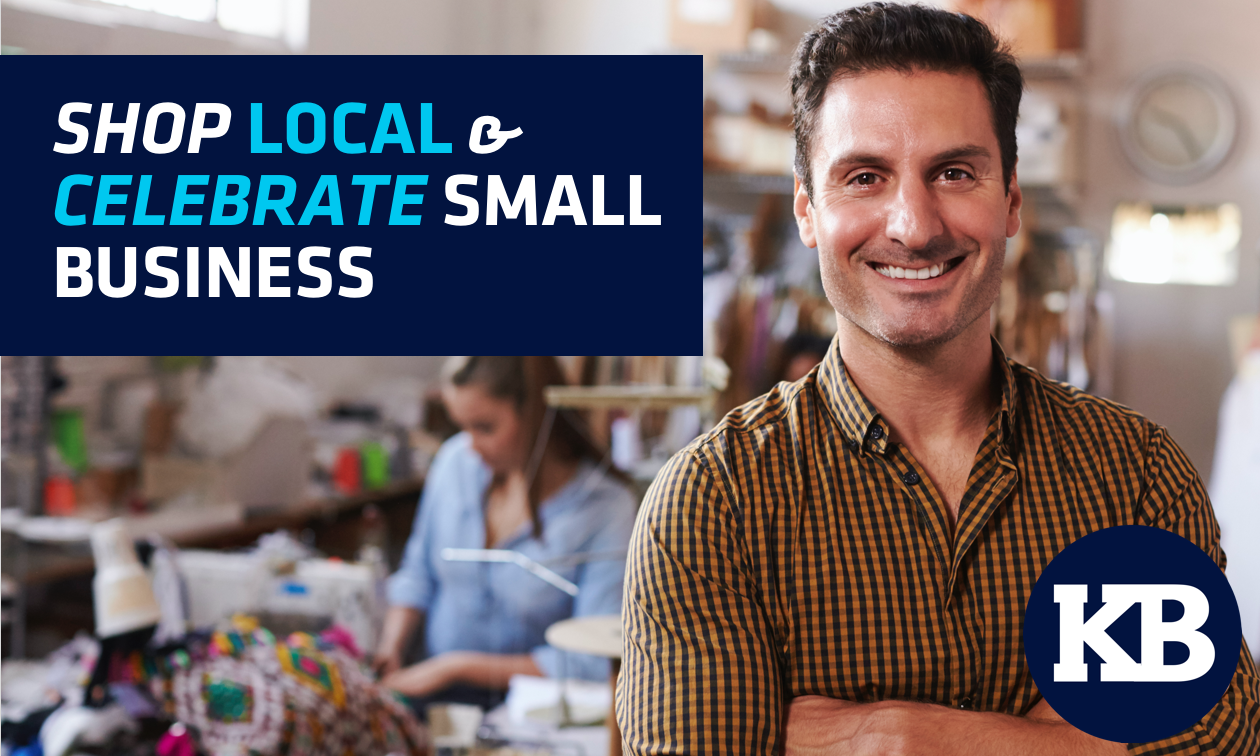 Graphic showing a small business owner. 