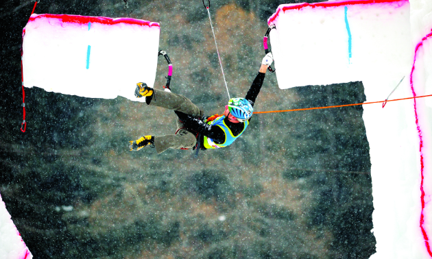 Gordon McArthur pretzels his body to complete a course at the World Cup Championship in Italy.