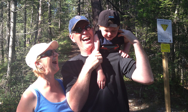 Bev and Don McCormick of Kimberley, B.C., shown here with their grandson, appreciate the active, outdoor lifestyle available to them in the East Kootenay.