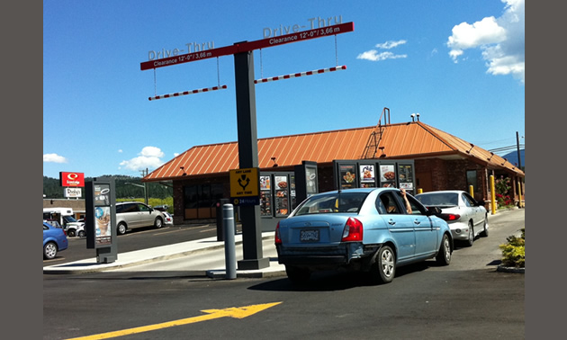 View of McDonald's new dual drive thru