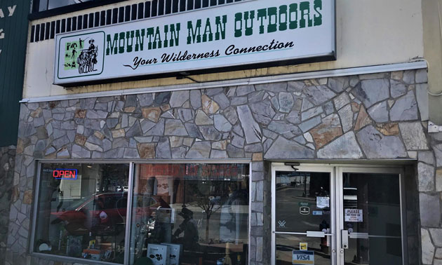 Exterior of Mountain Man Outdoors store. 