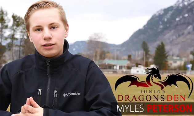 Myles Peterson, first place winner in the Junior Division at the recent Junior Dragon Den West Kootenay Championships. 