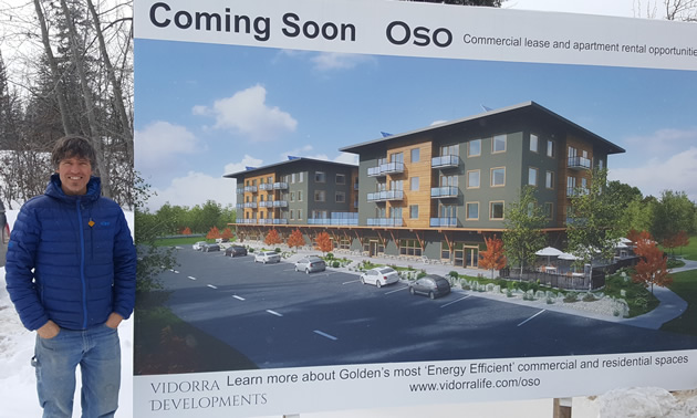 Ned Johnson of Innovation Building Group and Vidorra Developments, plans to build a mixed commercial and residential building in Golden, B.C.