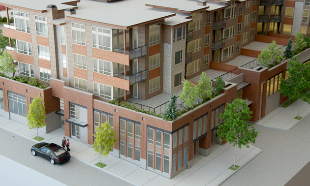 Artist's rendering of Nelson Commons, a proposed development for downtown Nelson, B.C.