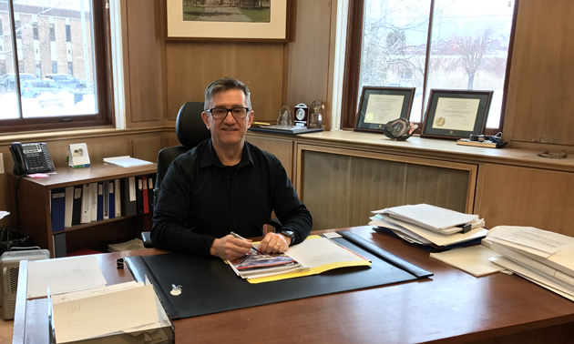 Norm McInnis, CAO of the City of Fernie, at his desk at City Hall