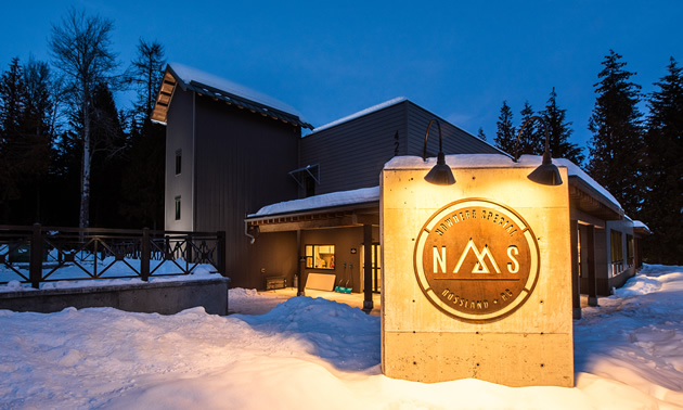 Red Mountain’s Nowhere Special hostel front entrance in Rossland, B.C.