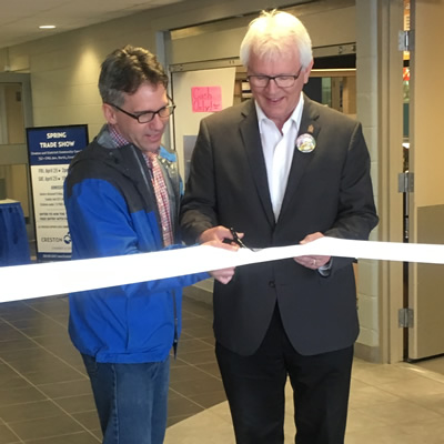 Kootenay-Columbia MP Wayne Stetski joined representatives from the Creston Valley Chamber of Commerce to open the 2017 Creston Valley Trade Show.