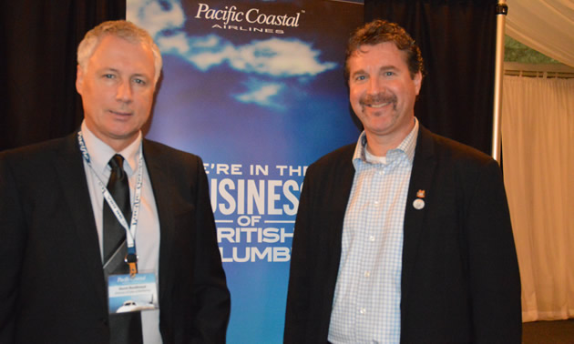 (L-R) Kevin Boothroyd, director of sales and marketing, and Spencer Smith, vice-president of commercial services for Pacific Coastal Airlines.
