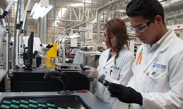 A photo published by Mexico Now, of workers at Pacific Insight's Monterrey, Mexico production facility