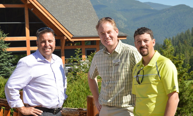 Steve Paccagnan, president and CEO of Panorama Mountain Village, Marke Dickson, director of sales and marketing, and Justin Brown, director of golf, Greywolf Golf Course