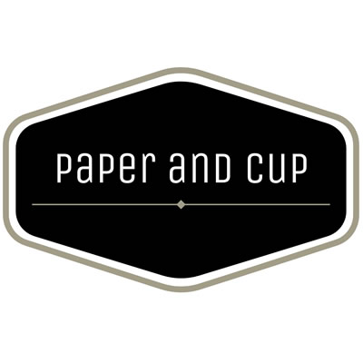 Logo of the Paper and Cup bookstore. 