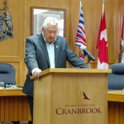 Cranbrook mayor Lee Pratt speaks about a proposed $10 million loan to fix Cranbrook roads.