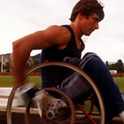 Photo of Rick Hansen in wheelchair race