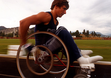 Photo of Rick Hansen in wheelchair race