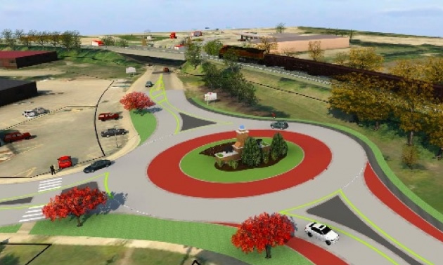 Graphic of proposed roundabout upgrades in Revelstoke. 