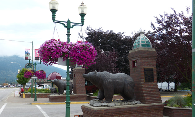 Grizzly Plaza is a landmark in Revelstoke, B.C.