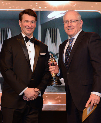 Neil Moody (L), CEO of Canadian Home Builders' Association of British Columbia, with New Dawn's founder Rick Jensen