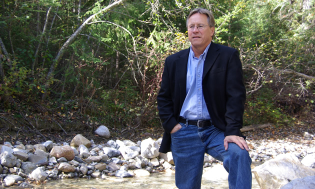 Ron Oszust, the mayor of Golden, B.C., enjoys a quiet moment outdoors