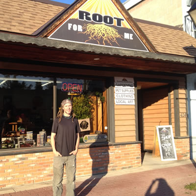 Owner Alan Bowler stands in front of his store, Root For Me, in Marysville, B.C.