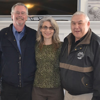 (L to R) Salmo mayor Stephen White, Salmo CAO Diane Kalen-Sukra, and Phil Berukoff, president, Salmo Supportive Housing Society, at the new supportive housing development in Salmo, B.C.  