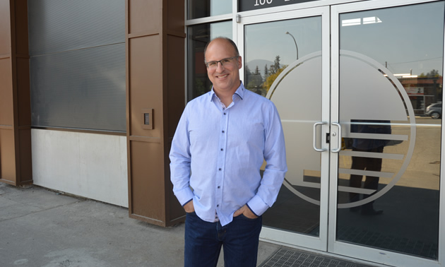 Sean Campbell, the general manager of Community Futures East Kootenay, stands outside the CFEK office at 131 - 7th Avenue South, Cranbrook, B.C.
