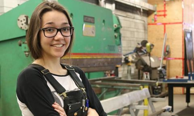 A graduate of Mount Sentinel Secondary, Jennifer Perepelkin is a Selkirk College Metal Fabricator Foundation Program and is moonlighting on the Yellowridge Construction crew that is working on the Silver King Campus refresh project currently taking place in Nelson.