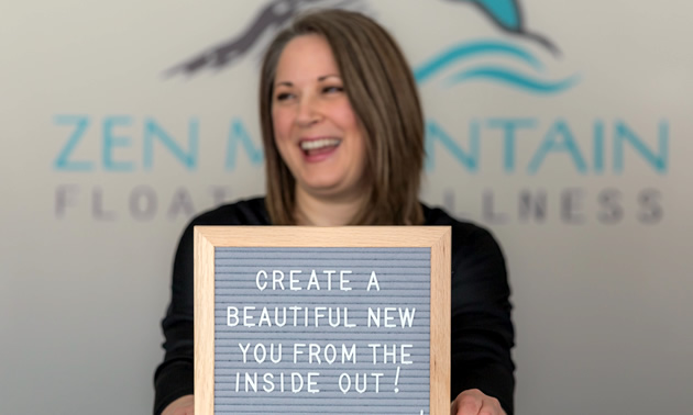 Shawna L’Heureux, owner of Zen Mountain Float + Wellness, was an Influential Woman in Business award winner in 2019.