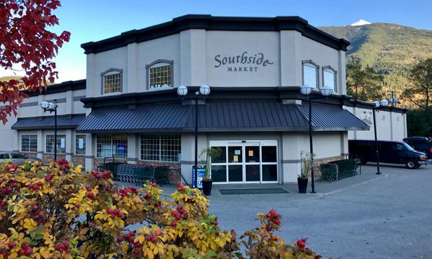 Exterior of Southside Market in Revelstoke. 