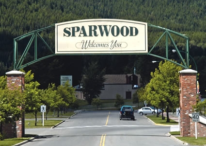 Welcome to Sparwood sign