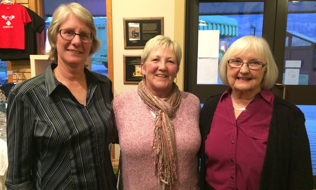 (L to R) Katrin Taylor, Kathy Letasy and Carol Walmsley head up the three non-profit groups nominated for Business Excellence in Sparwood for 2015. 