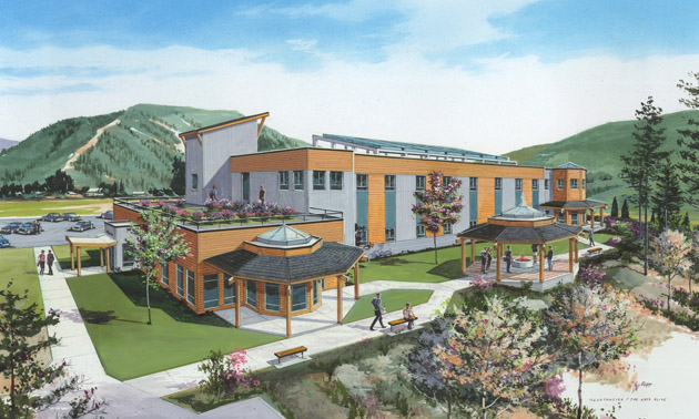 Artist's rendition of student housing in Nelson. 