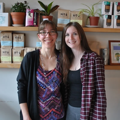 Castlegar’s Crumbs Bakery Café is one of the businesses that benefited last year from Columbia Basin Trust’s School Works program. Left to right: Susanne Thomas (owner) and Cameran Millar (student).