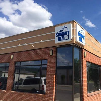Picture of the outside of Summit 107 FM, Cranbrook's new radio station. 