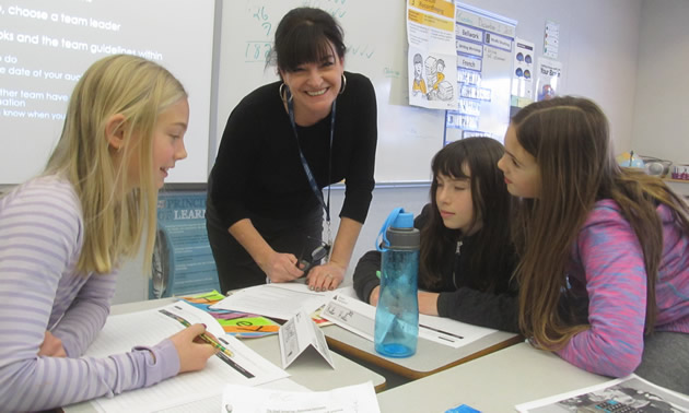 Susan Clovechok, executive director of the Columbia Valley Chamber of Commerce, spent time with members of Junior Achievement B.C.