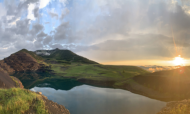 Scenic view of Tent Mountain reservoir. 