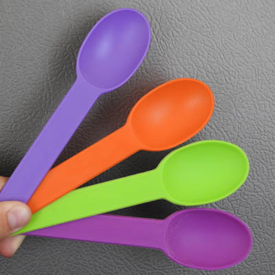 Close-up of colourful spoons. 
