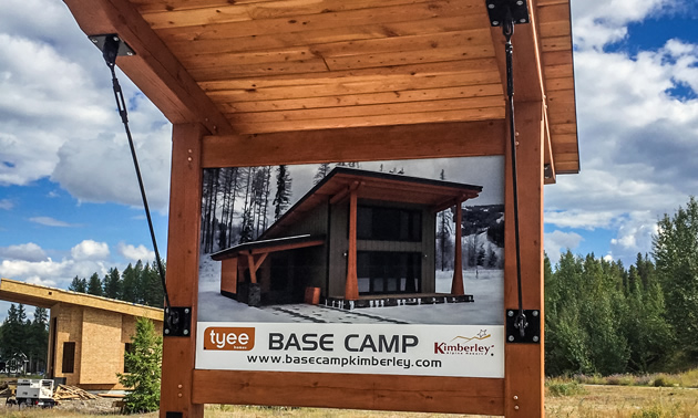 Photo of Tyee Homes Base Camp sign. 