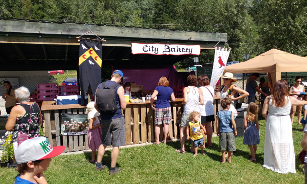 The Kimberley City Bakery temporarily set up a tent in Coronation Park to sell their goods.