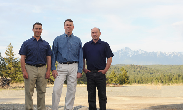 (L to R) Evan Kleindienst, David Struthers and Shawn Vokey, owners of Vast Resource Solutions in Cranbrook.